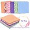 42Pcs 10"x10" Quilting Cotton Fabric Squares Sheets Pre-Cut Multi-Color Design Printed Floral Craft Fabric for DIY Sewing Scrapbooking Quilting Craft Patchwork (Red/Pink/Yellow/Green/Blue/Purple)